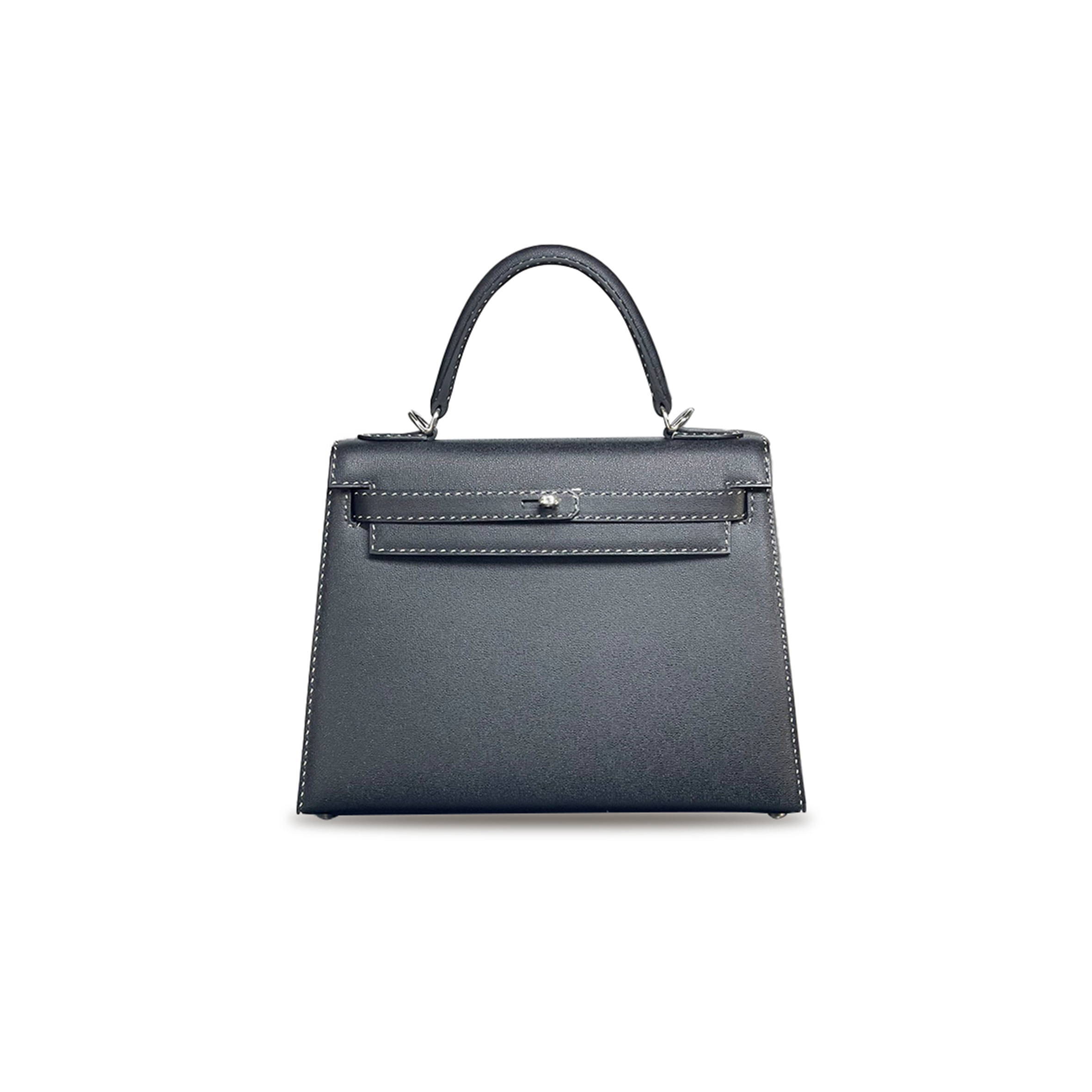 HERMÈS KELLY 28 BLACK AND WHITE DOUBLE STITCHING (28*22*10cm) 